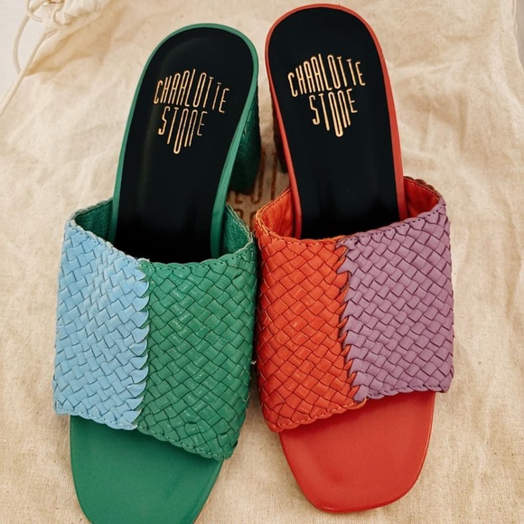 Charlotte Stone Lenu Colorful Woven Mules
